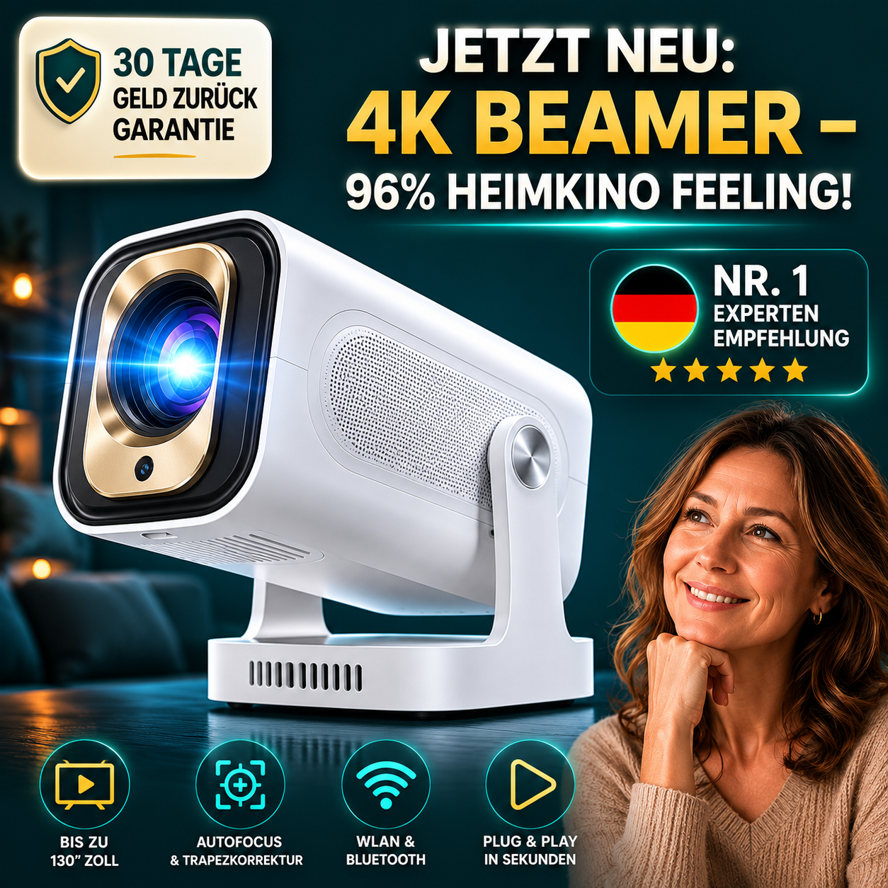 Smart Beamer mit WLAN & Bluetooth