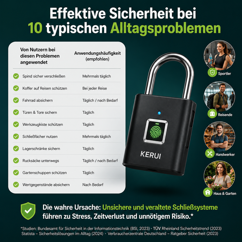 Vorhängeschloss mit Fingerabdruck